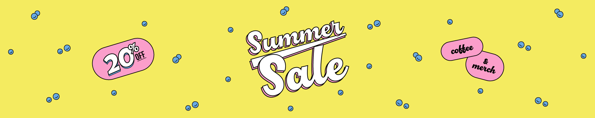 Summer Sale — 20% off coffee & merch
