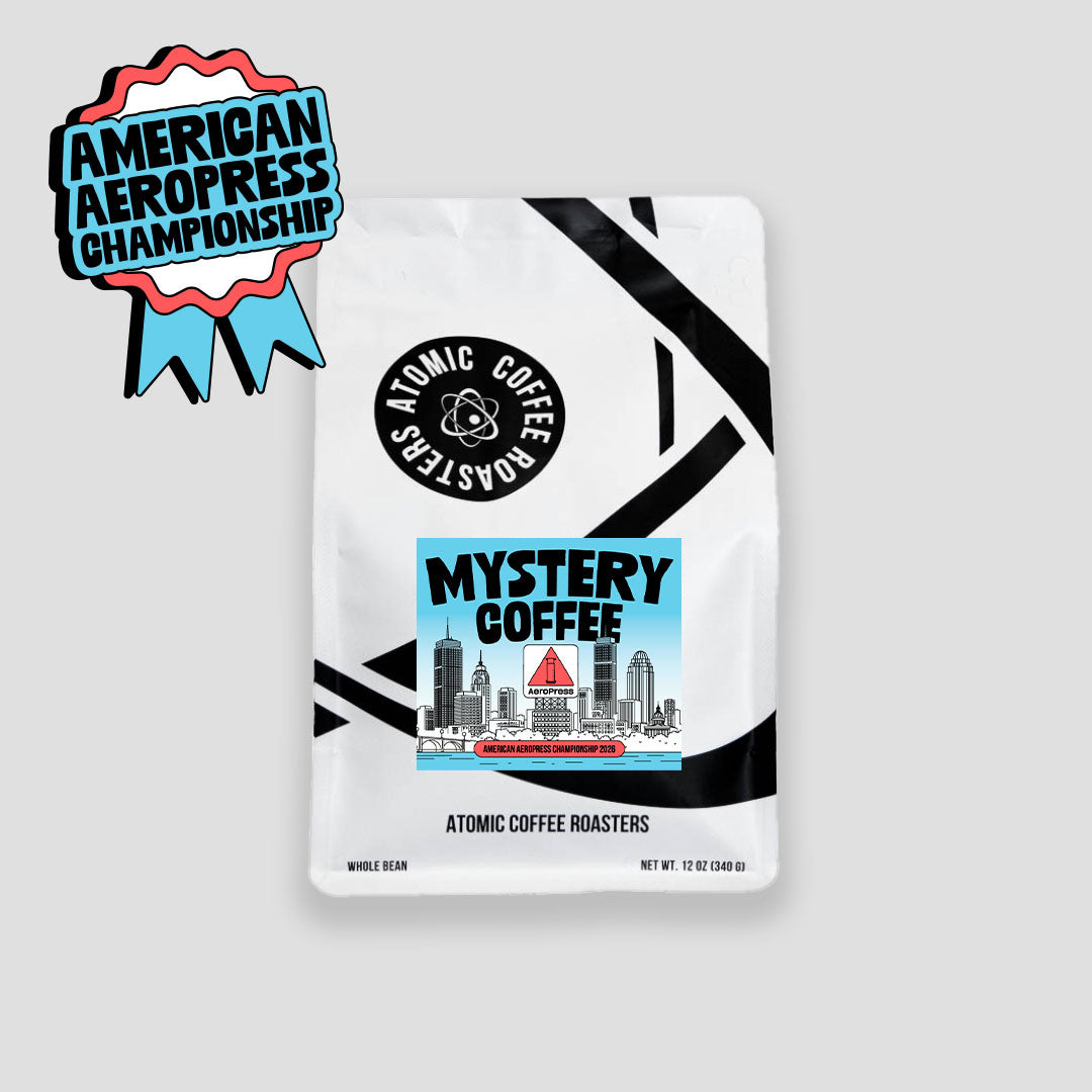 Mystery Coffee 12 oz bag — official competition coffee of the 2026 American AeroPress Championship