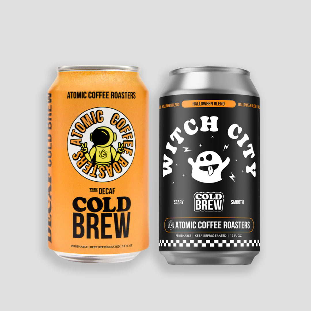 Witch City Cold Brew and Daydream Decaf Cold Brew cans
