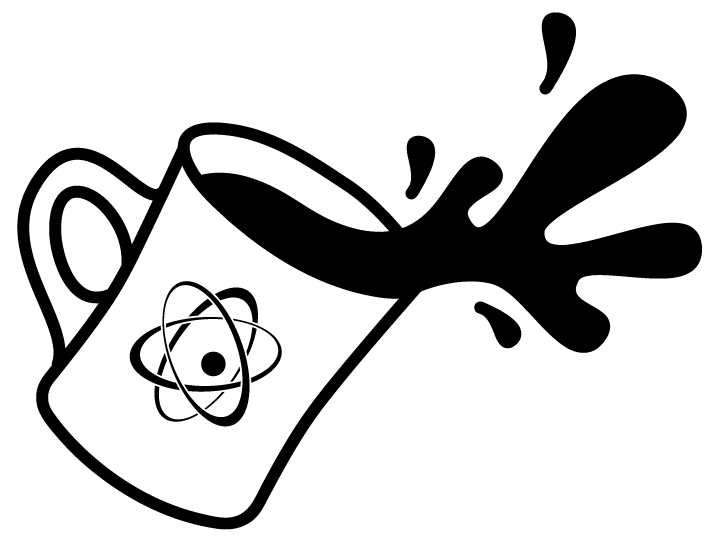 Cup of coffee spilling icon indicating freshly roasted coffee