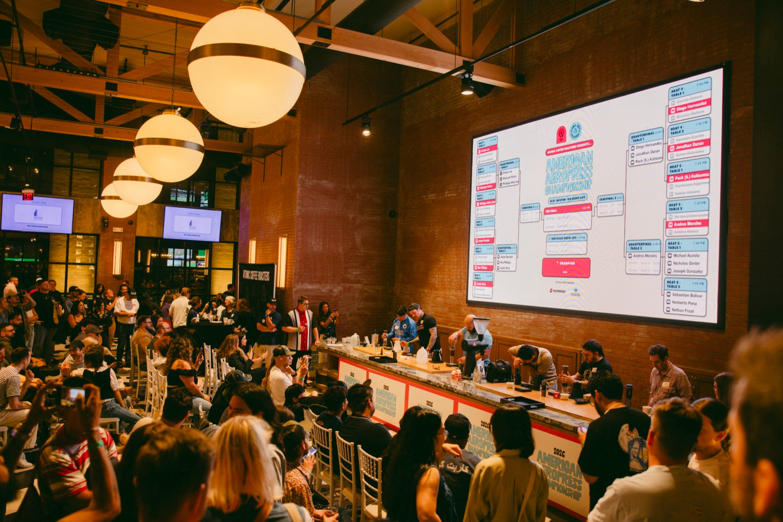 The full room at Studio B during the 2026 American AeroPress Championship